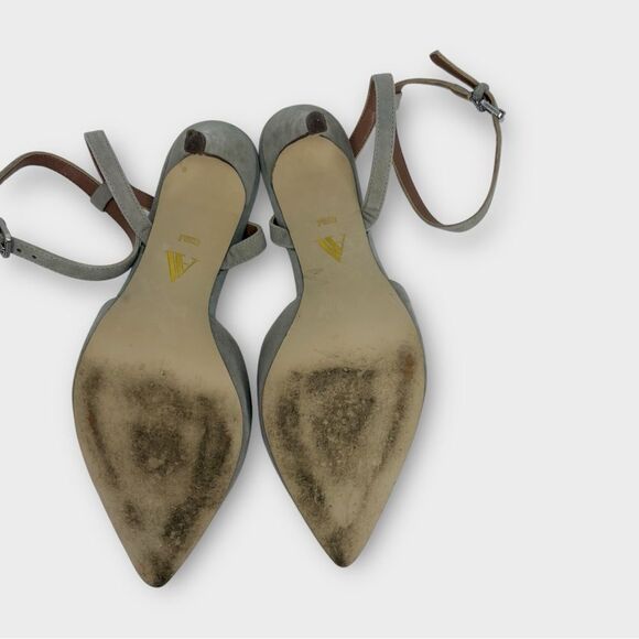 Ava & Aiden Suede Ankle Strap Heels in Grey Women’s Size 8.5 - Picture 7 of 8